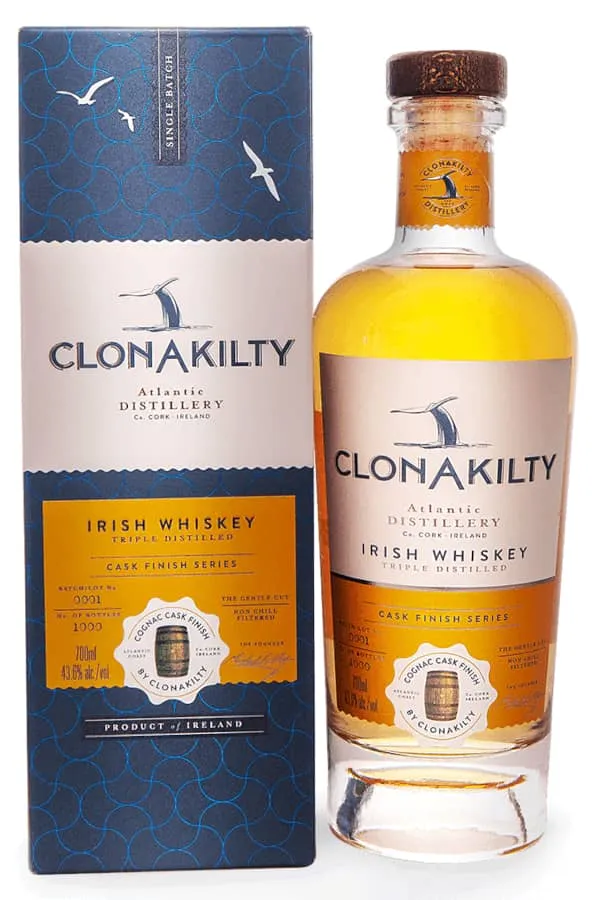Clonakilty Cognac Cask Finish whiskey irlandese bottiglia cioccolato