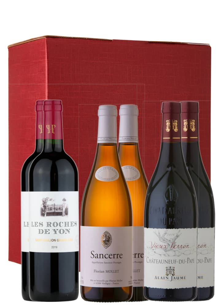 Mitchell & Son French Deluxe Cesto Vino 3 Bottiglie Cassetta Legno