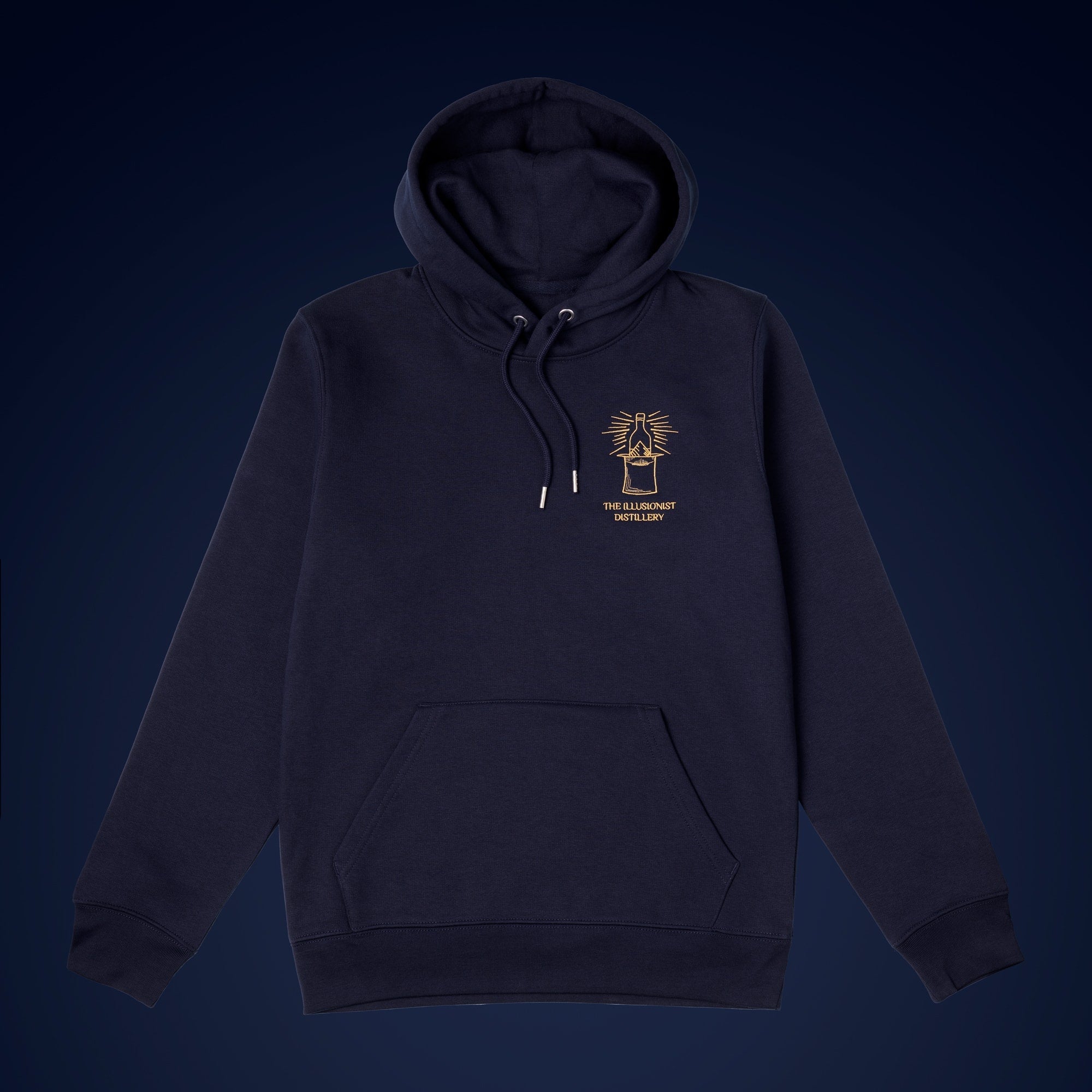 The Illusionist Distillery Hoody felpa cappuccio blu cotone bio
