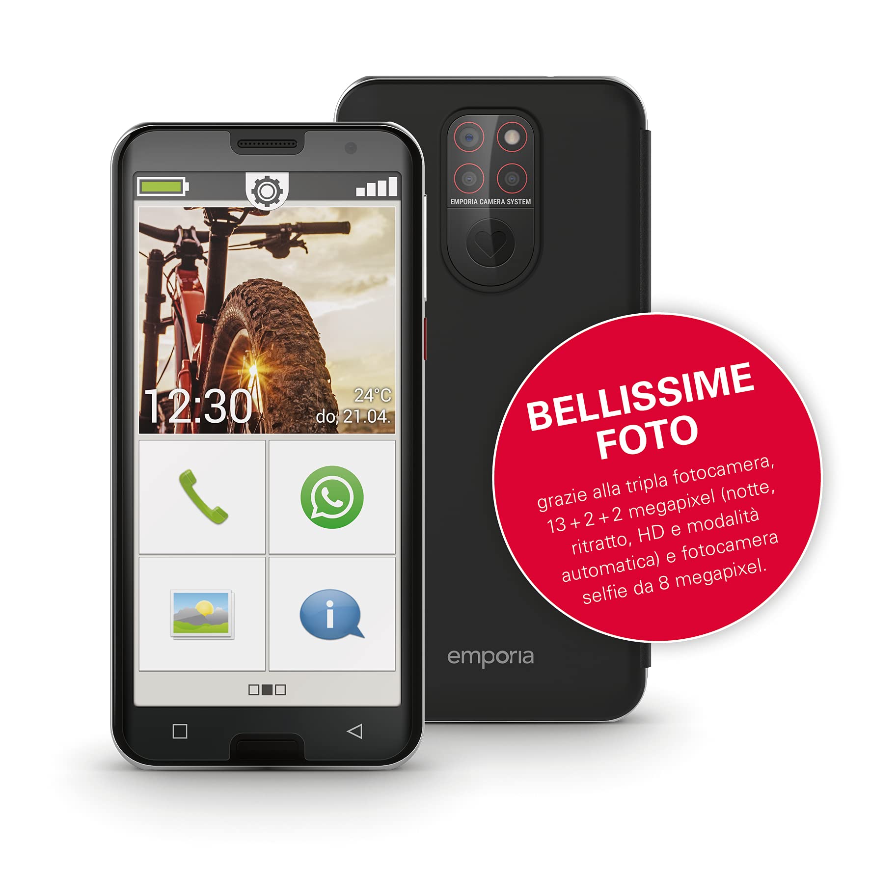 Emporia Smart 5 smartphone anziani nero 32GB display 5.5