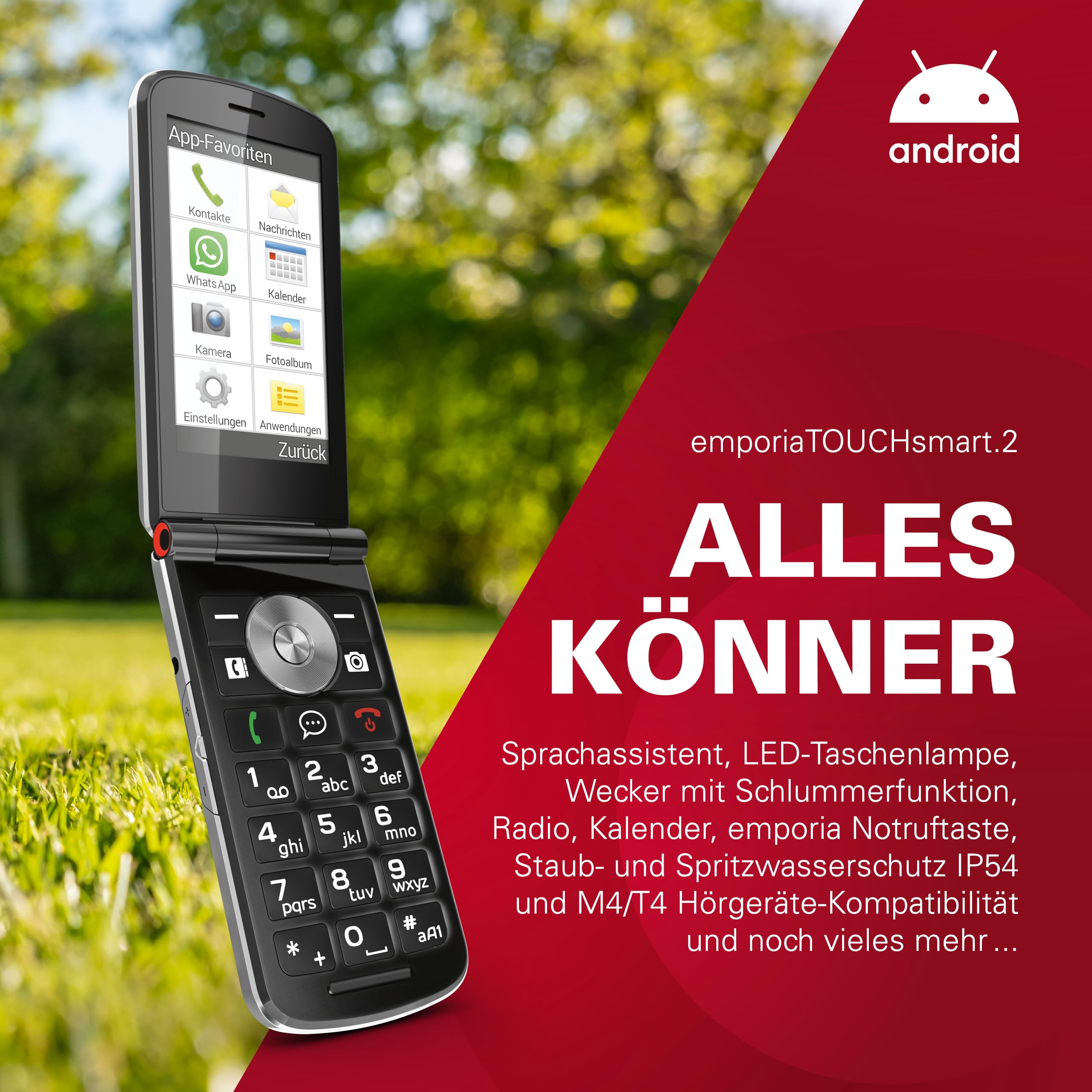 Emporia Touch Smart.2 telefono conchiglia 4G nero 8GB