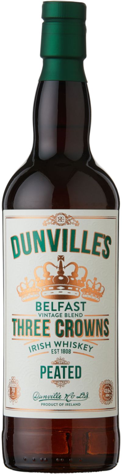 Dunville's Three Crowns Peated whiskey irlandese torbato