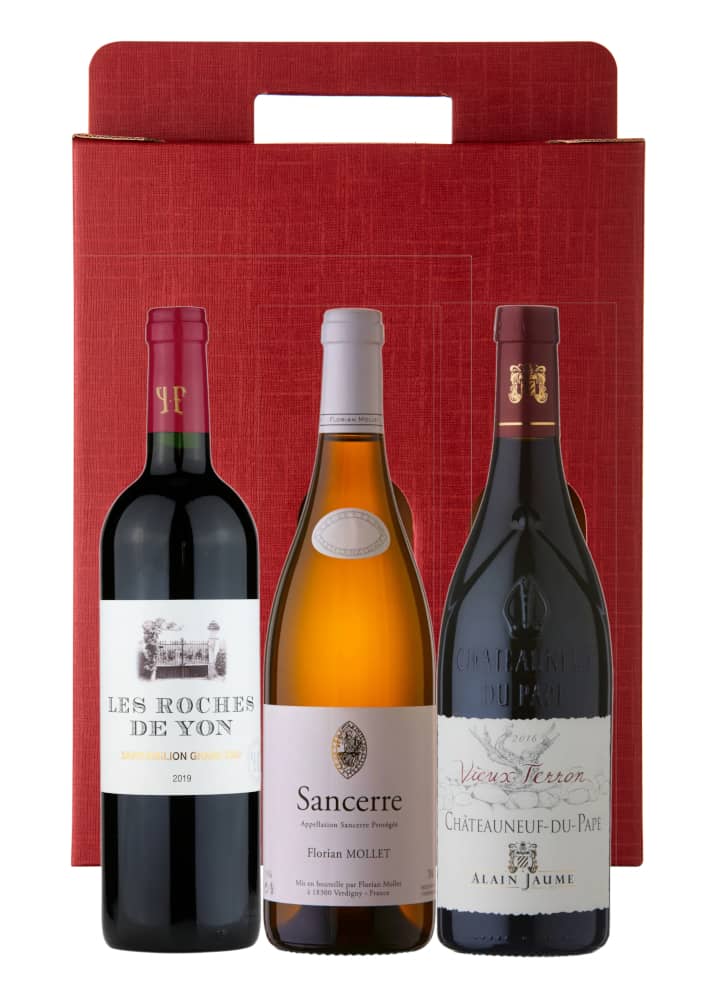 Mitchell & Son French Deluxe Cesto Vino 3 Bottiglie Cassetta Legno