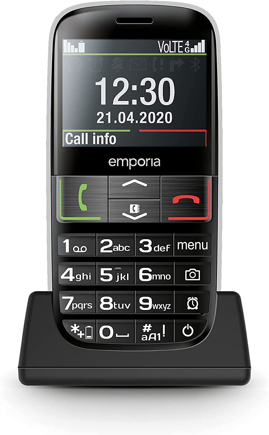 Emporia Active 4G Telefono per Anziani Nero