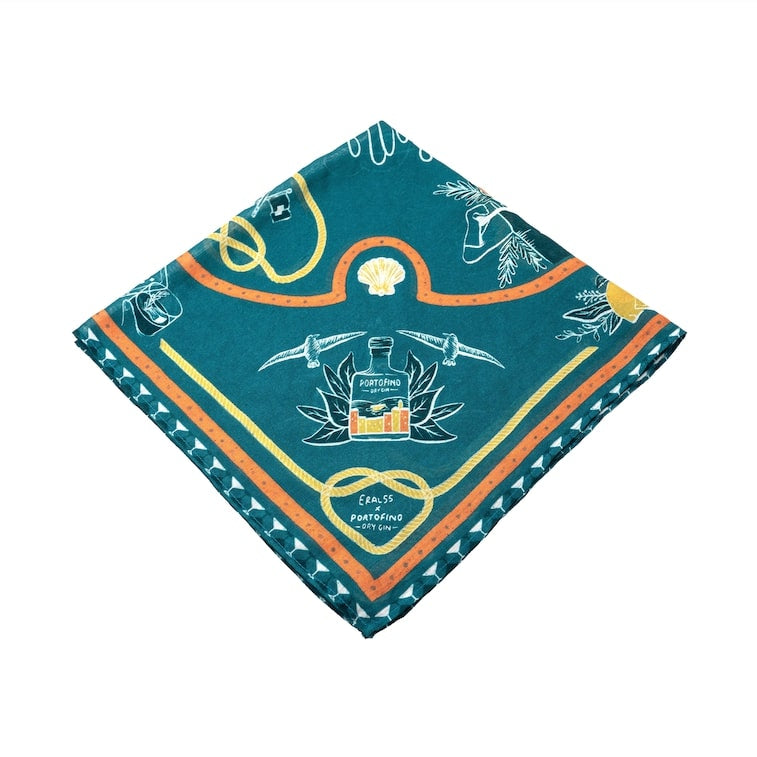 Portofino Gin ERAL 55 Foulard Seta e Cotone 60x60 cm