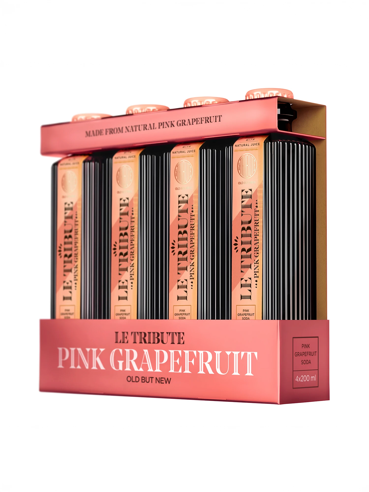 LE Tribute Pink Grapefruit Soda Pompelmo 4 Bottiglie