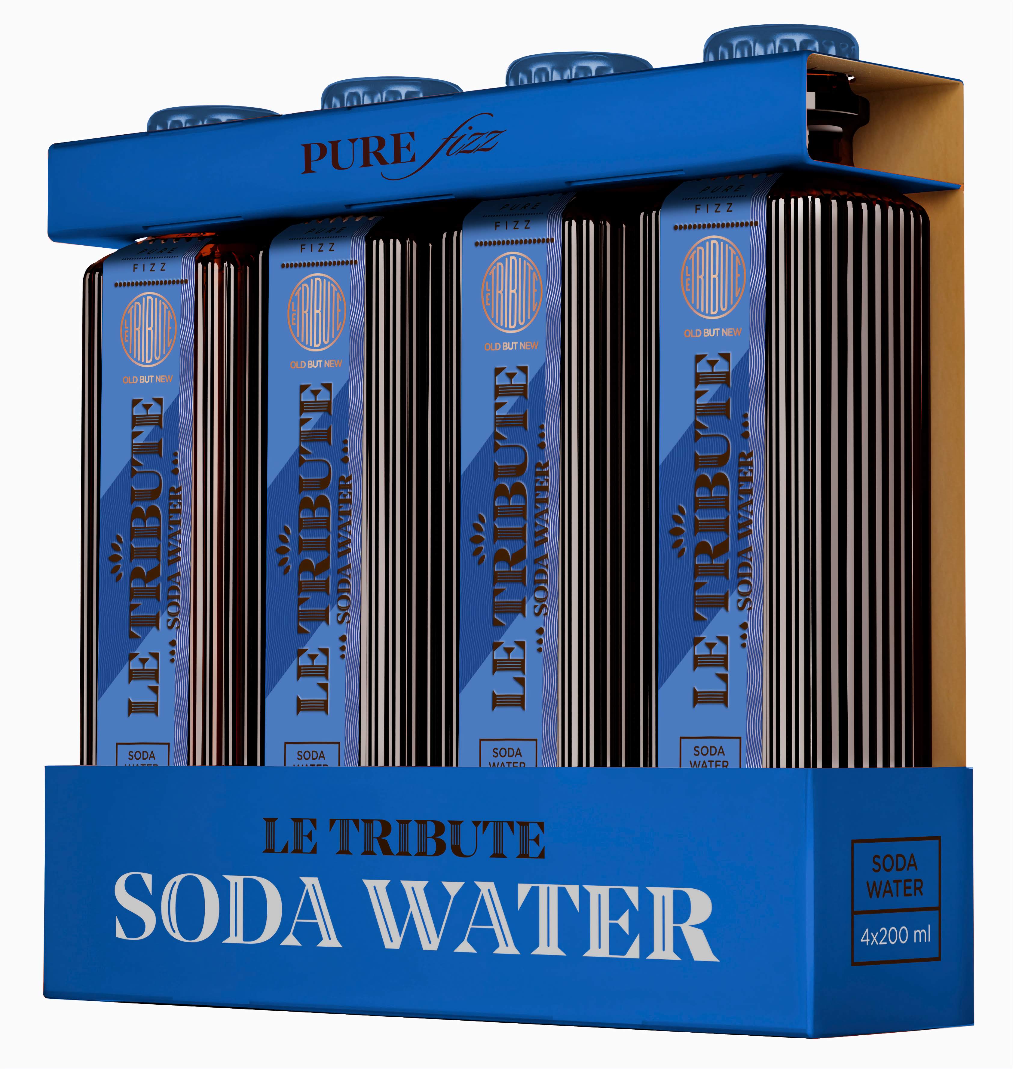 LE TRIBUTE Soda Water 4 Bottiglie Acqua Soda Mixer Cocktail