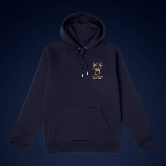 The Illusionist Distillery Hoody felpa cappuccio blu cotone bio
