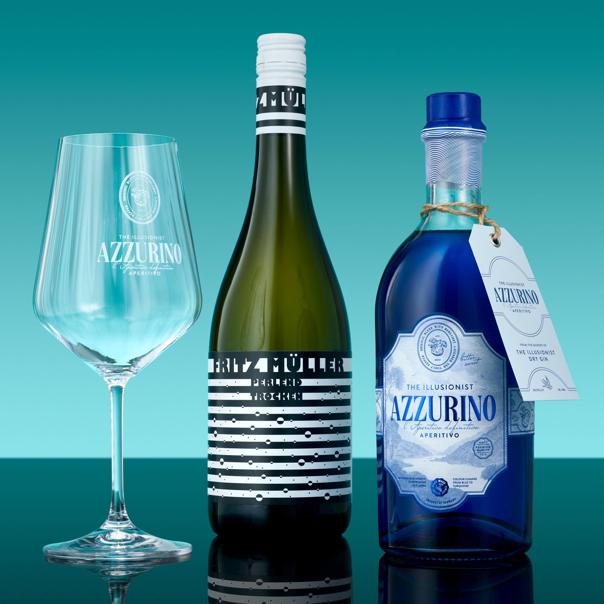 The Illusionist Azzurino Spritz Society Set kit 6 bottiglie + 6 calici