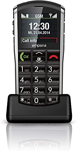 Emporia Pure Telefono per Anziani Nero con Tasto SOS