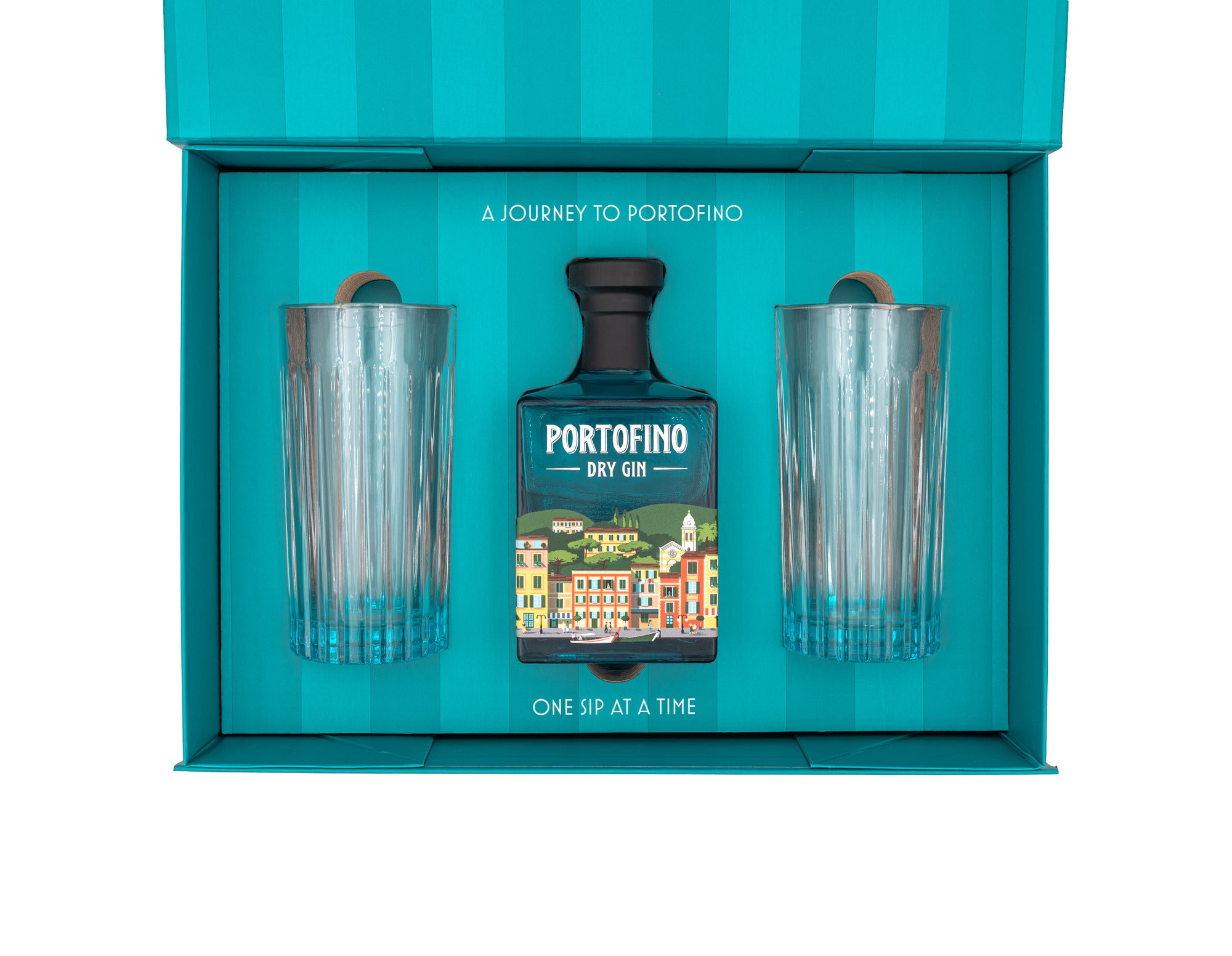 Portofino Gin Bundle Dry Gin 500 ml con 2 Bicchieri Regalo