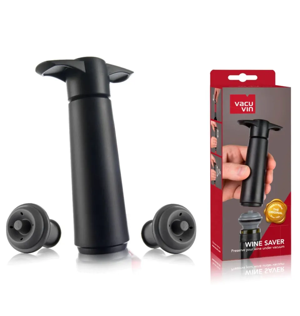 Vacuvin Wine Saver pompa vino sottovuoto 2 tappi