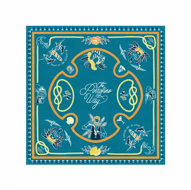 Portofino Gin ERAL 55 Foulard Seta e Cotone 60x60 cm