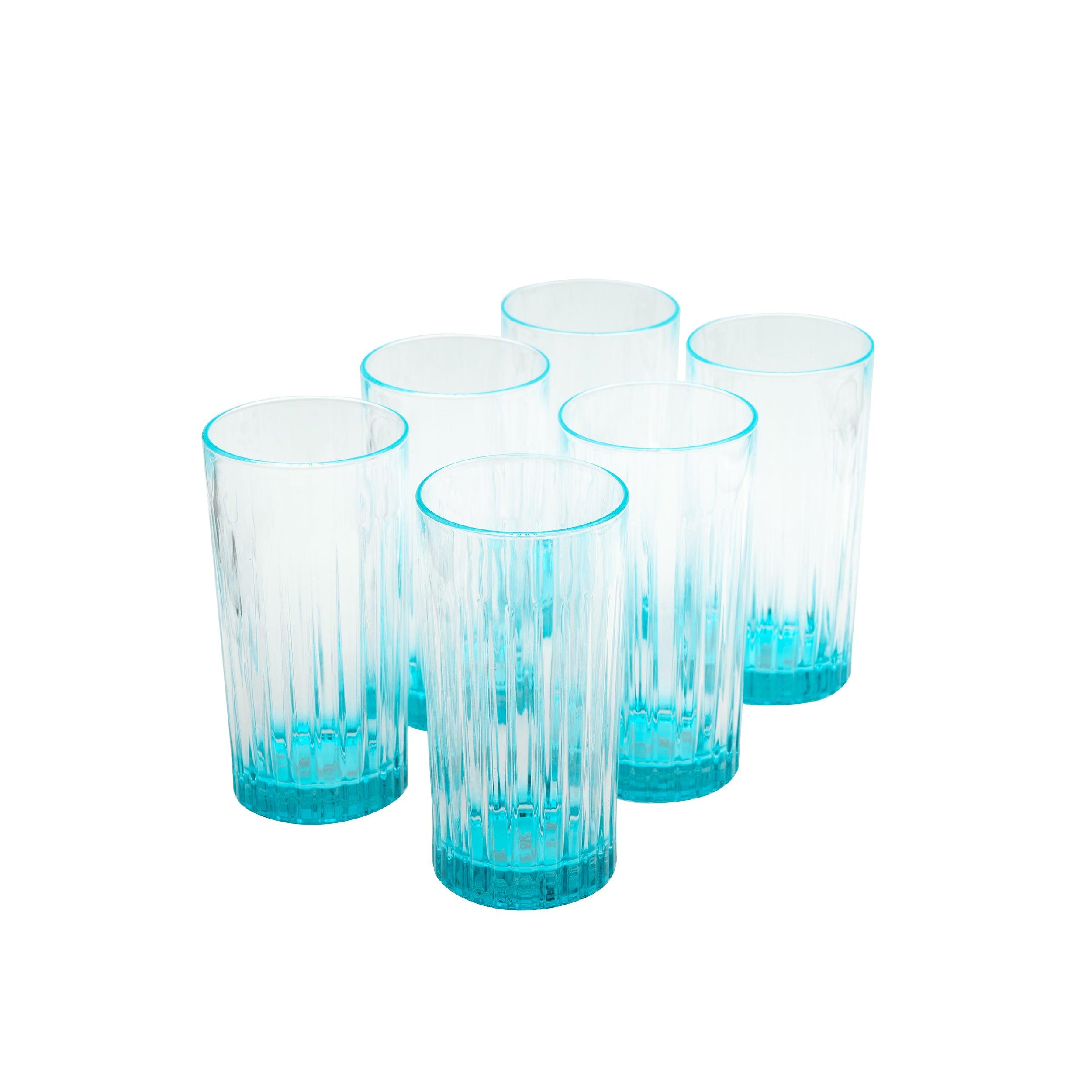 Portofino Lifestyle Glass Tumbler set 6 bicchieri blu