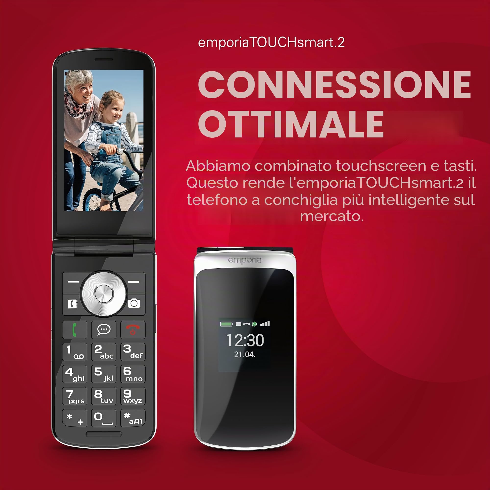 Emporia Touch Smart.2 telefono conchiglia 4G nero 8GB
