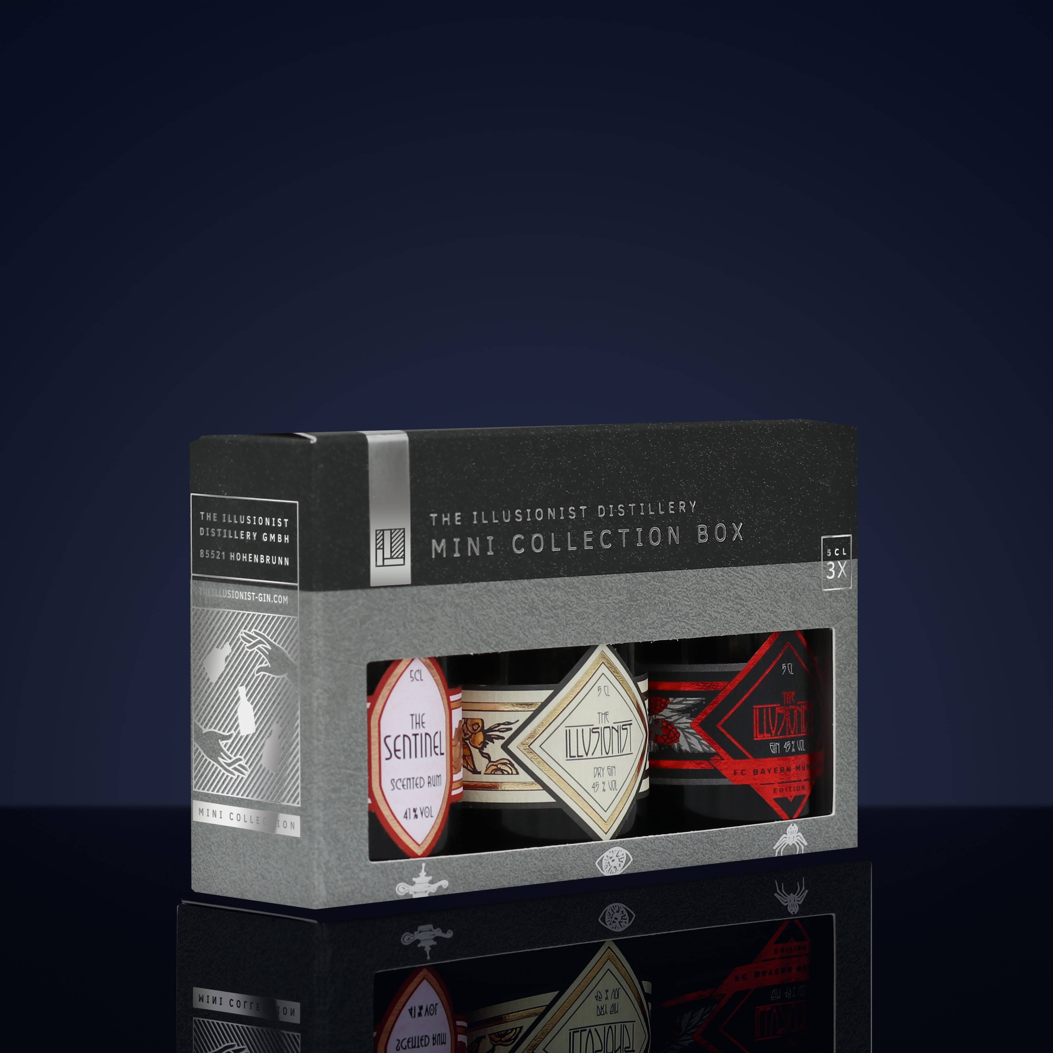 The Illusionist Range Mini Collection Box set 3x50ml gin rum