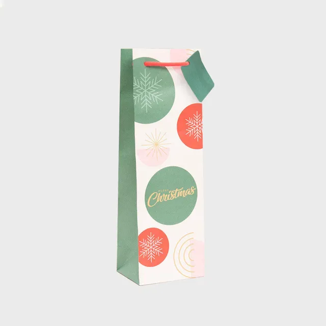 Christmas Snowflake gift bag bottiglia vino