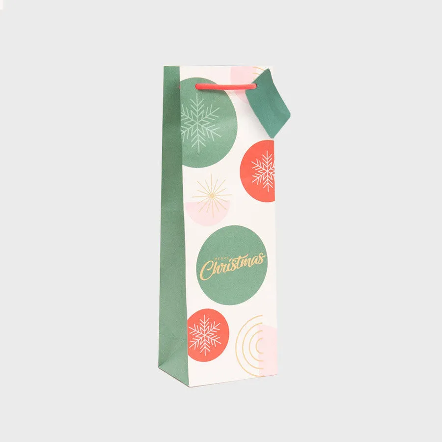 Christmas Snowflake gift bag bottiglia vino
