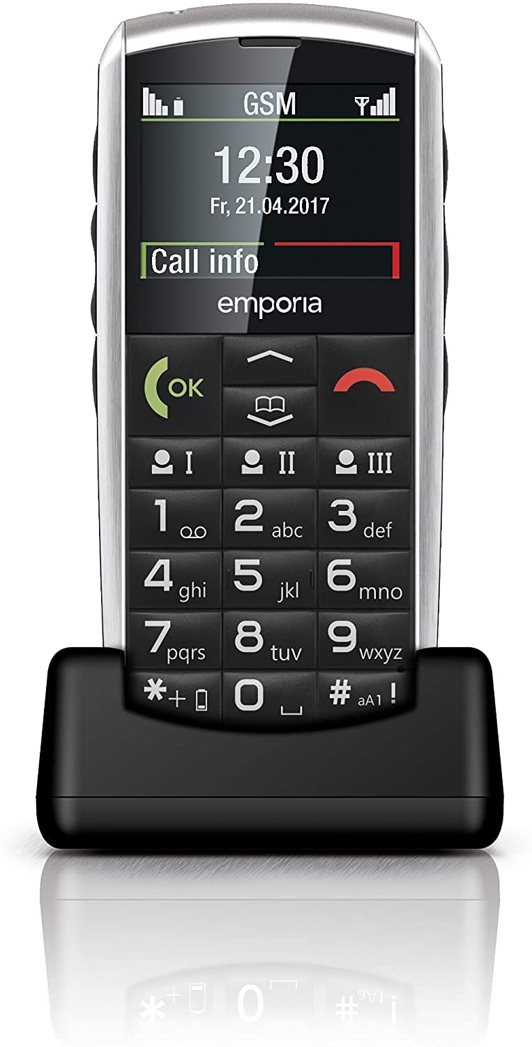 Emporia Classic telefono per anziani nero 2" SOS base ricarica