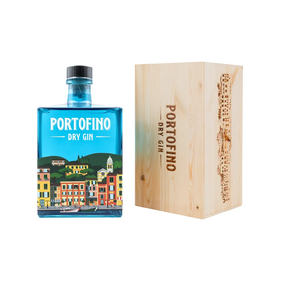 Portofino Gin Dry Gin 5 LT Cassa Legno 21 Botaniche