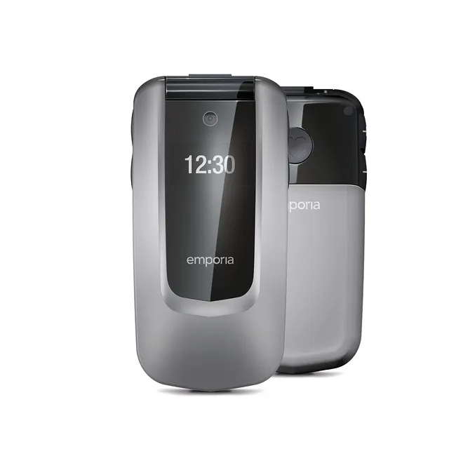 Emporia Comfort telefono conchiglia anziani grigio tasti grandi