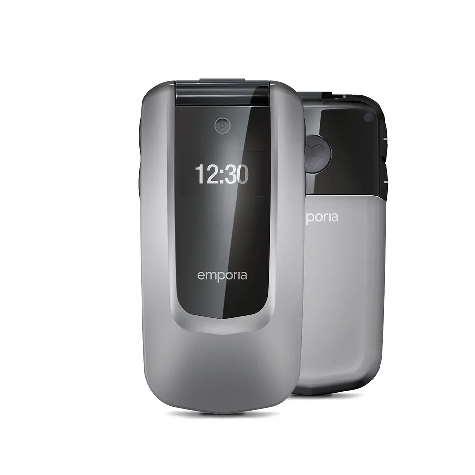 Emporia Comfort telefono conchiglia anziani grigio tasti grandi