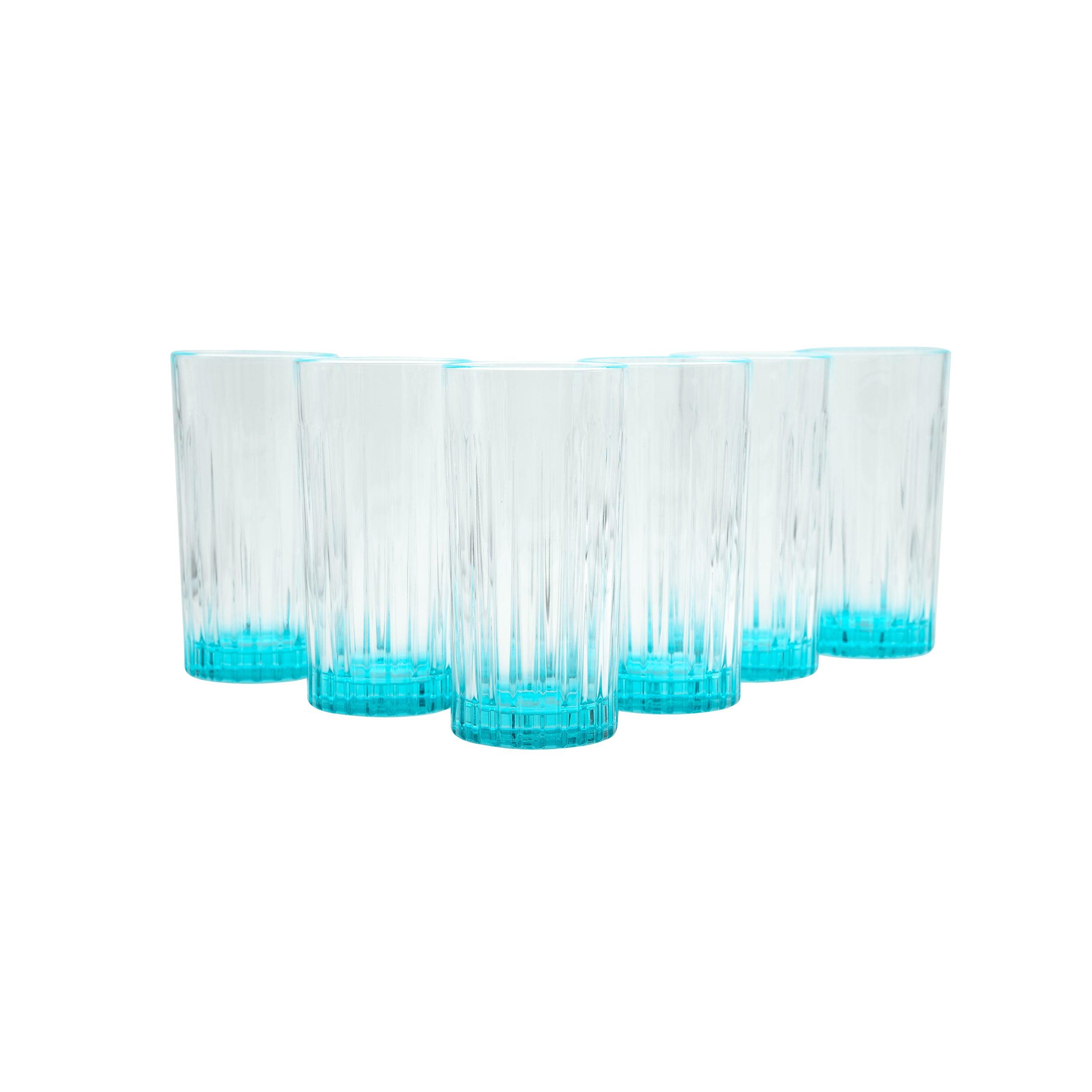 Portofino Lifestyle Glass Tumbler set 6 bicchieri blu
