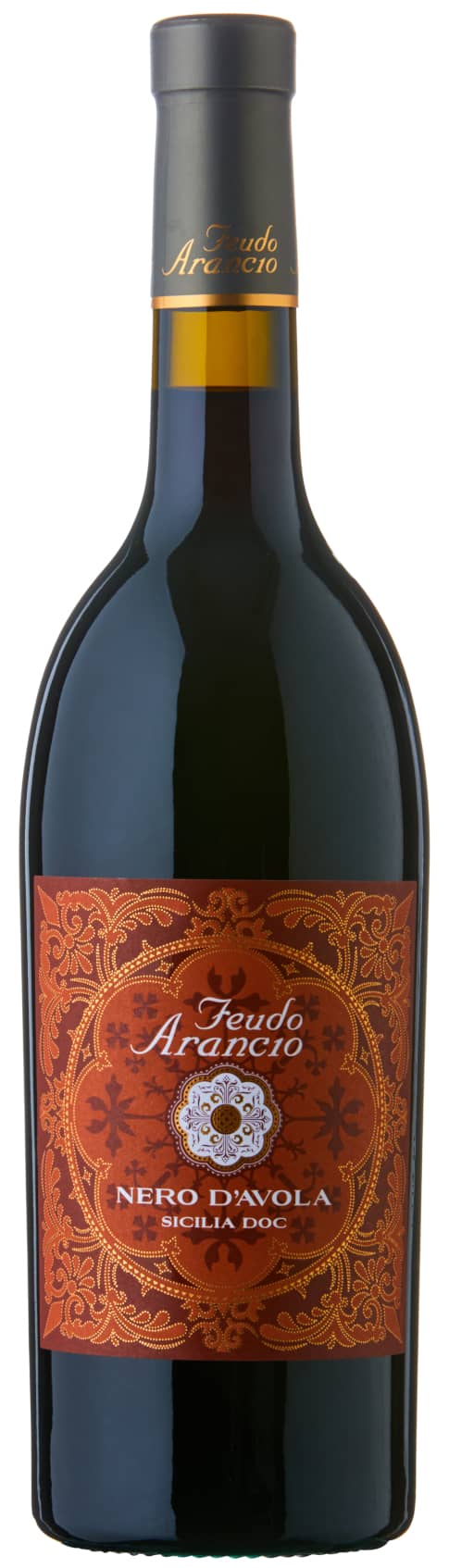 Feudo Arancio Nero d'Avola vino rosso bottiglia ciliegia