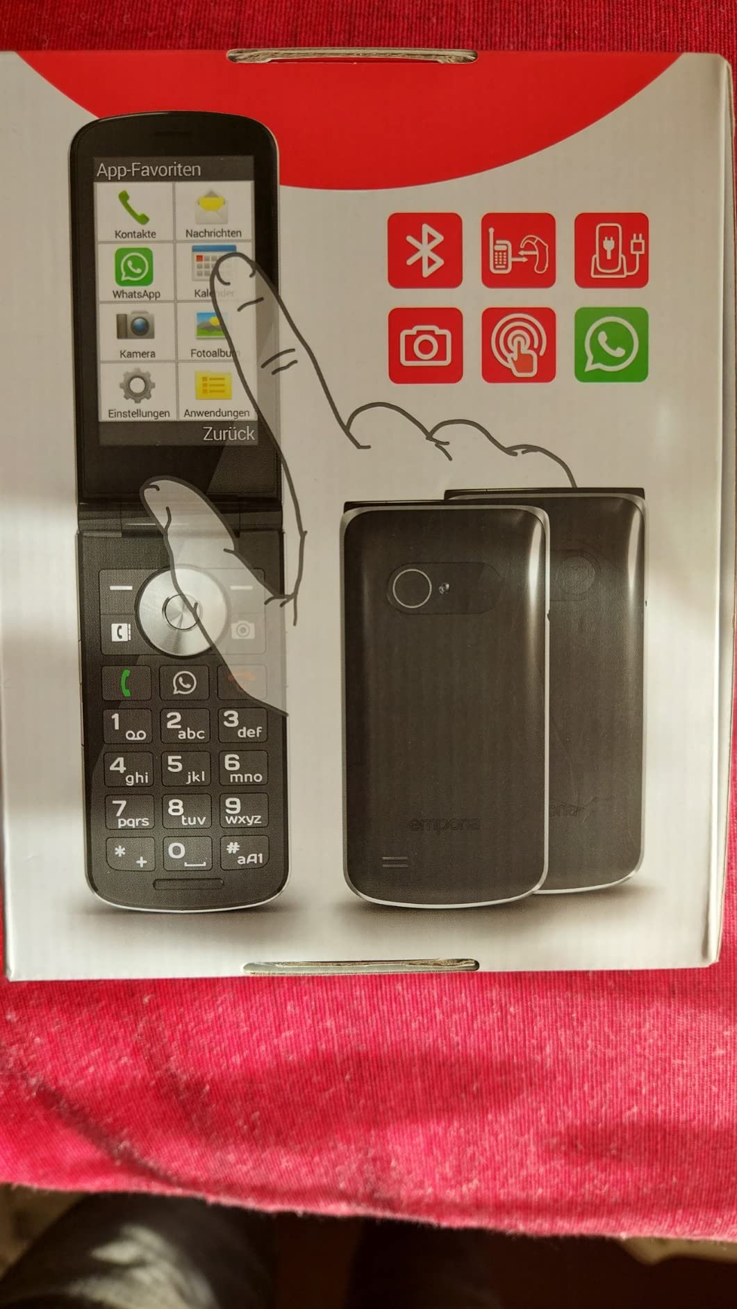Emporia TOUCHsmart Smartphone per Anziani Nero 4G WhatsApp SOS
