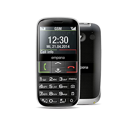 Emporia Euphoria Telefono per Anziani Nero con Tasto SOS
