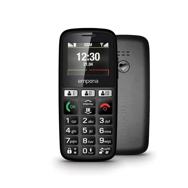 Emporia Happy Telefono per anziani nero tasti grandi