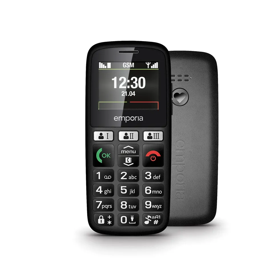 Emporia Happy Telefono per anziani nero tasti grandi