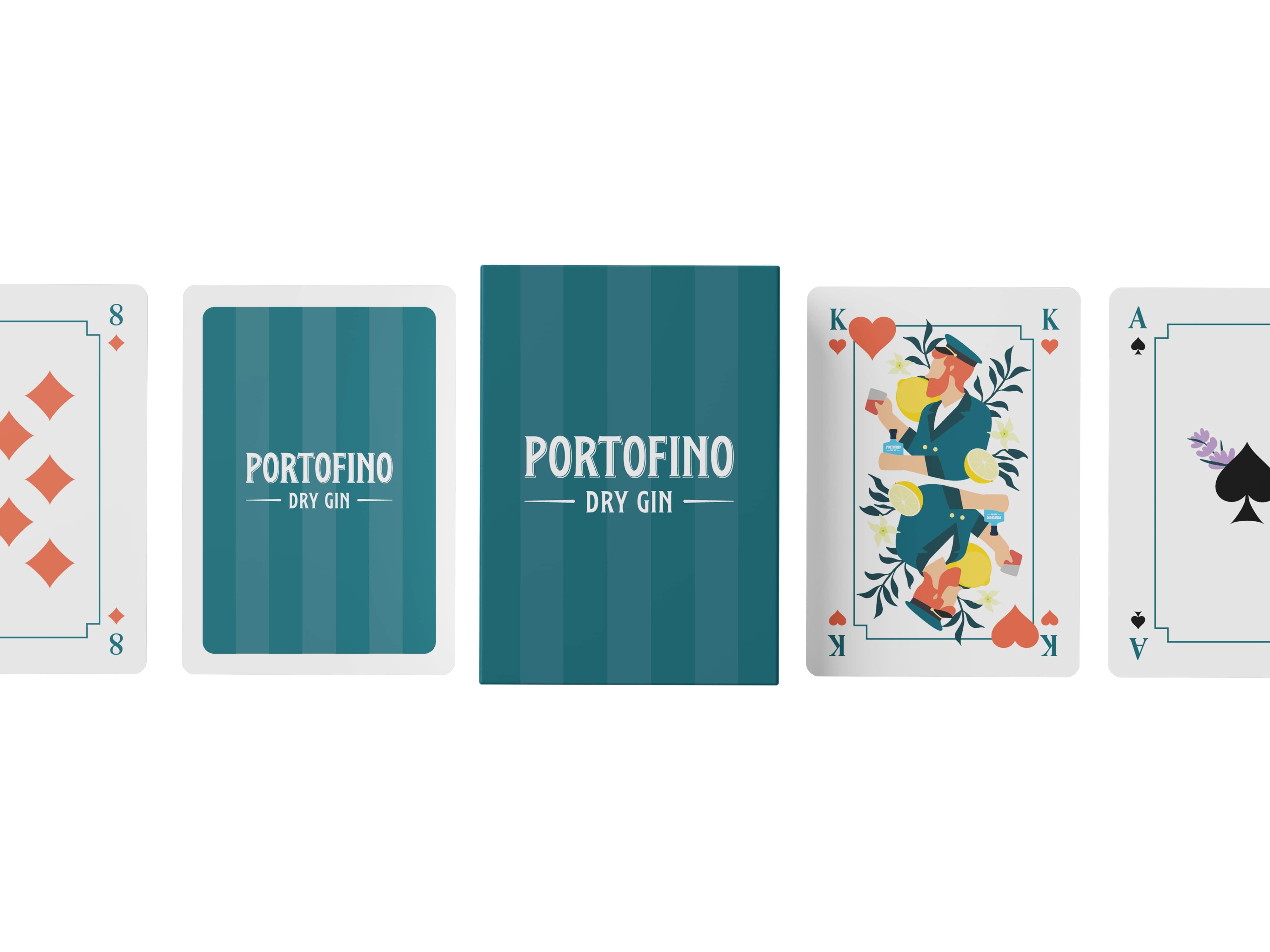 Portofino set 2 mazzi carte da gioco illustrate per burraco