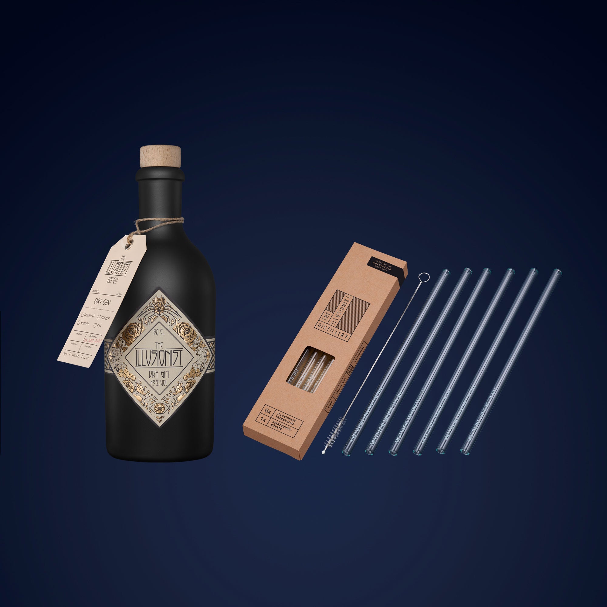 The Illusionist Dry Gin 6x500ml con Cannucce Vetro Floreale