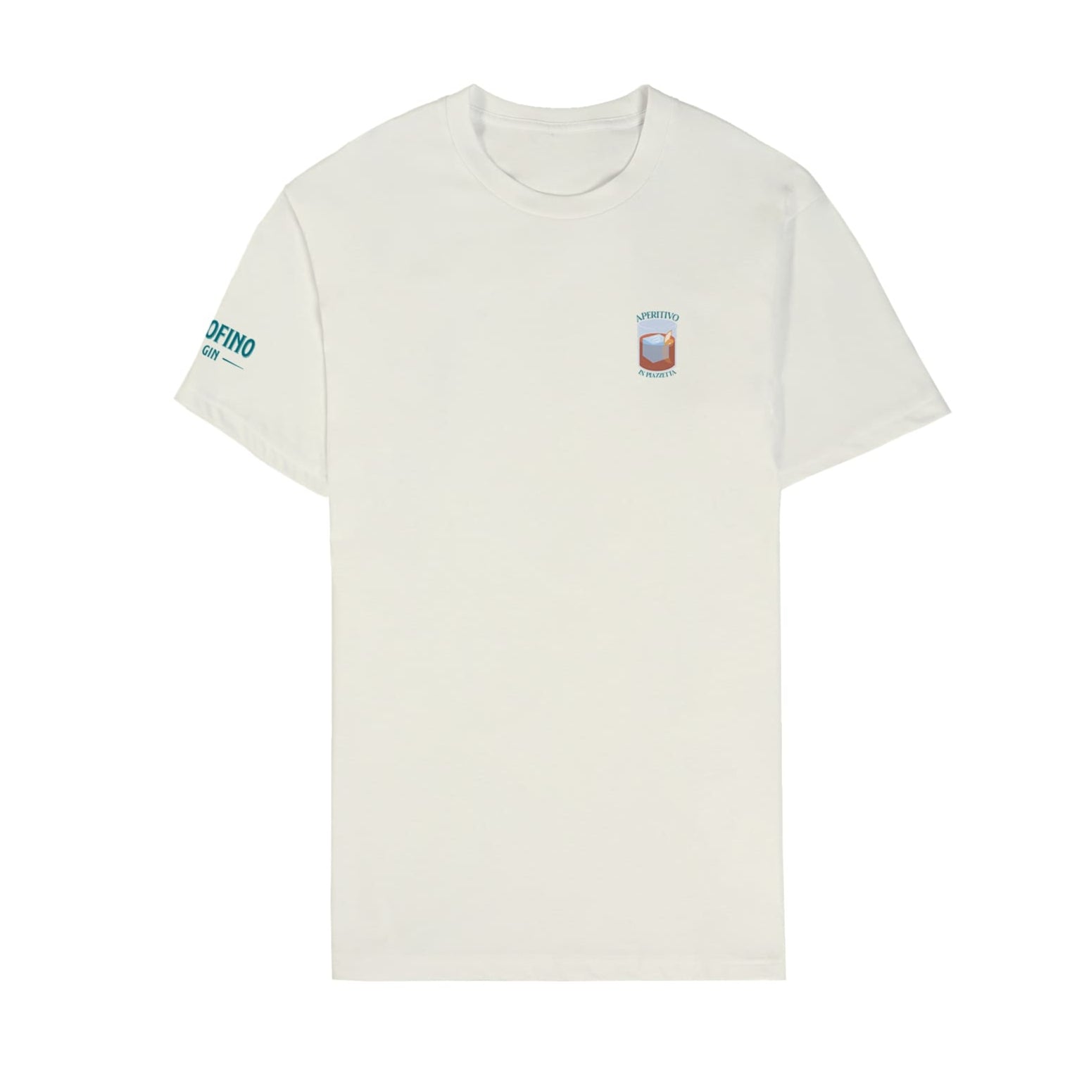 Portofino T-Shirt Aperitivo in Piazzetta cotone organico bianca