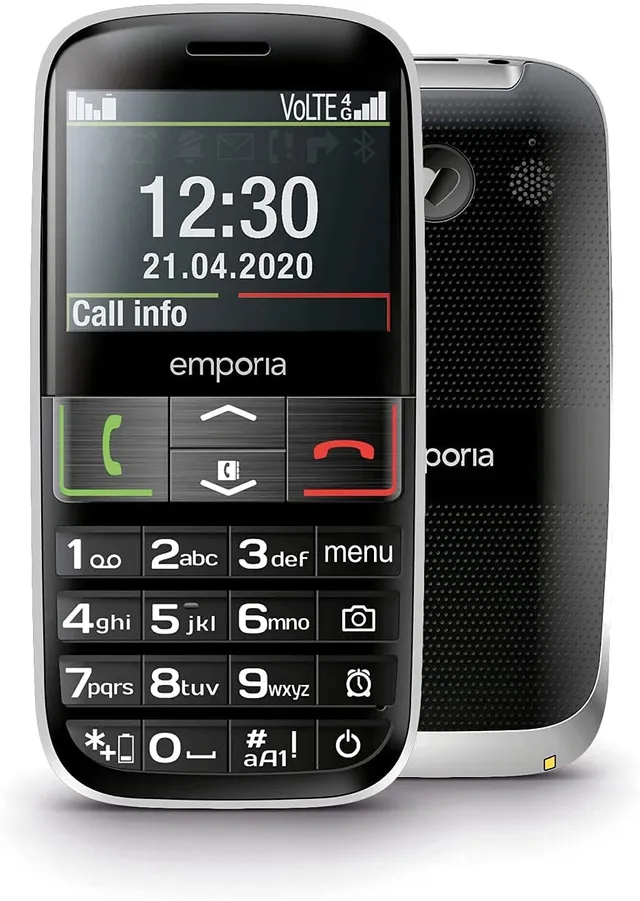 Emporia Active 4G Telefono per Anziani Nero