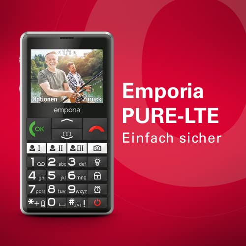 Emporia Pure LTE Telefono per Anziani Nero 4G SOS