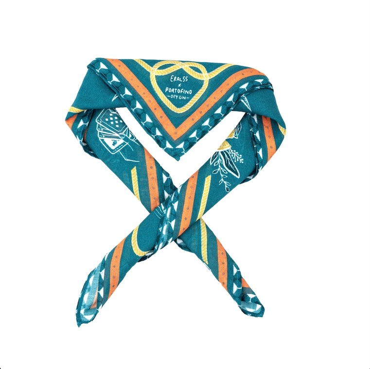 Portofino Gin ERAL 55 Foulard Seta e Cotone 60x60 cm
