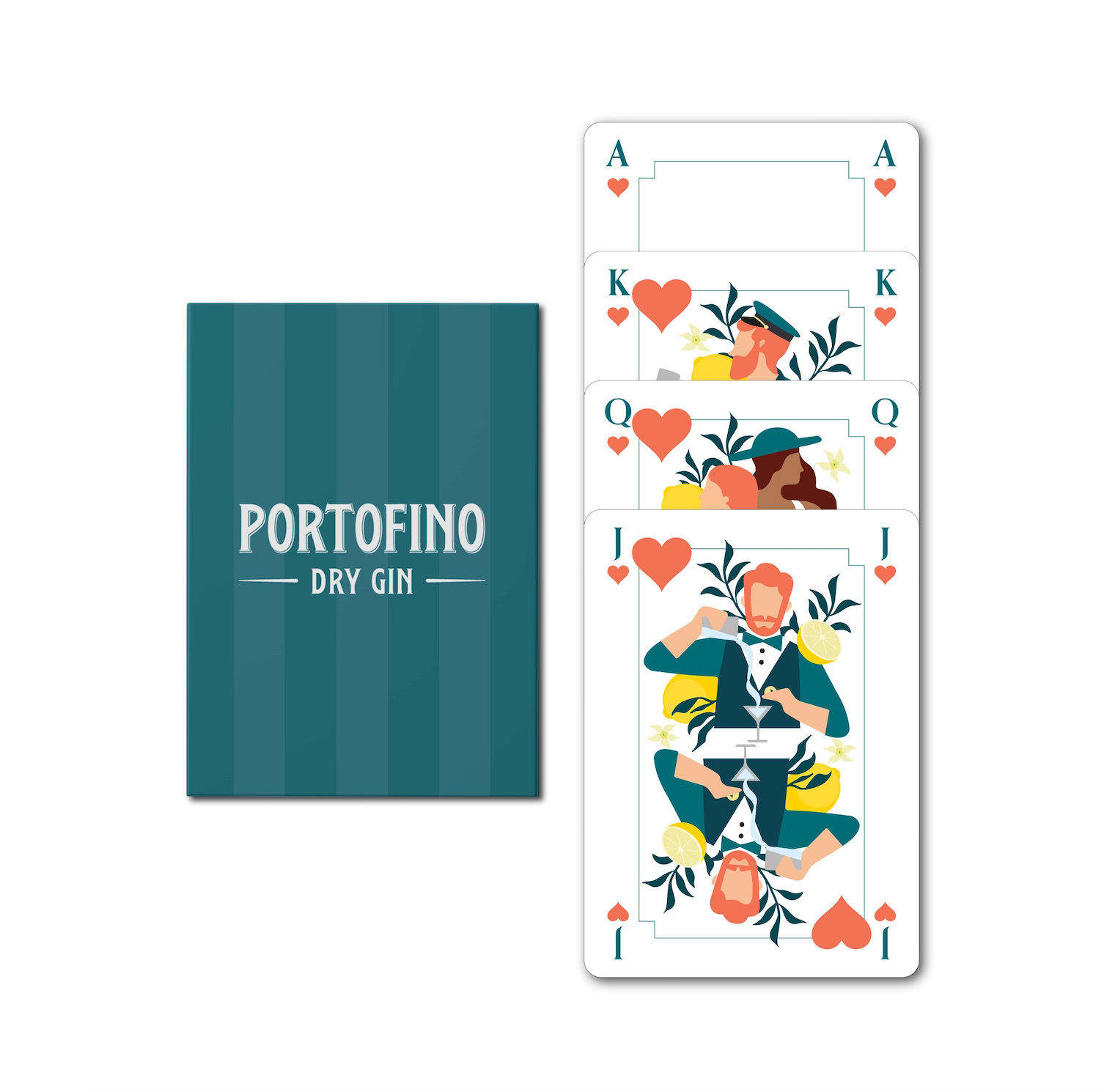 Portofino set 2 mazzi carte da gioco illustrate per burraco