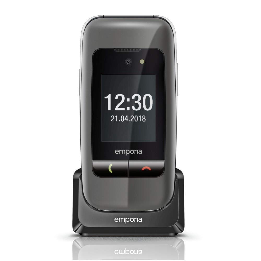 EmporiaOne telefono conchiglia grigio tasti grandi SOS