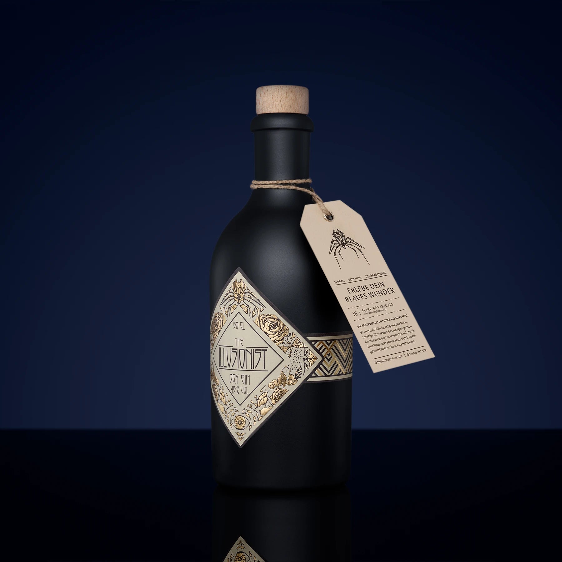 The Illusionist Dry Gin set 6x500ml + 6 bicchieri floreale