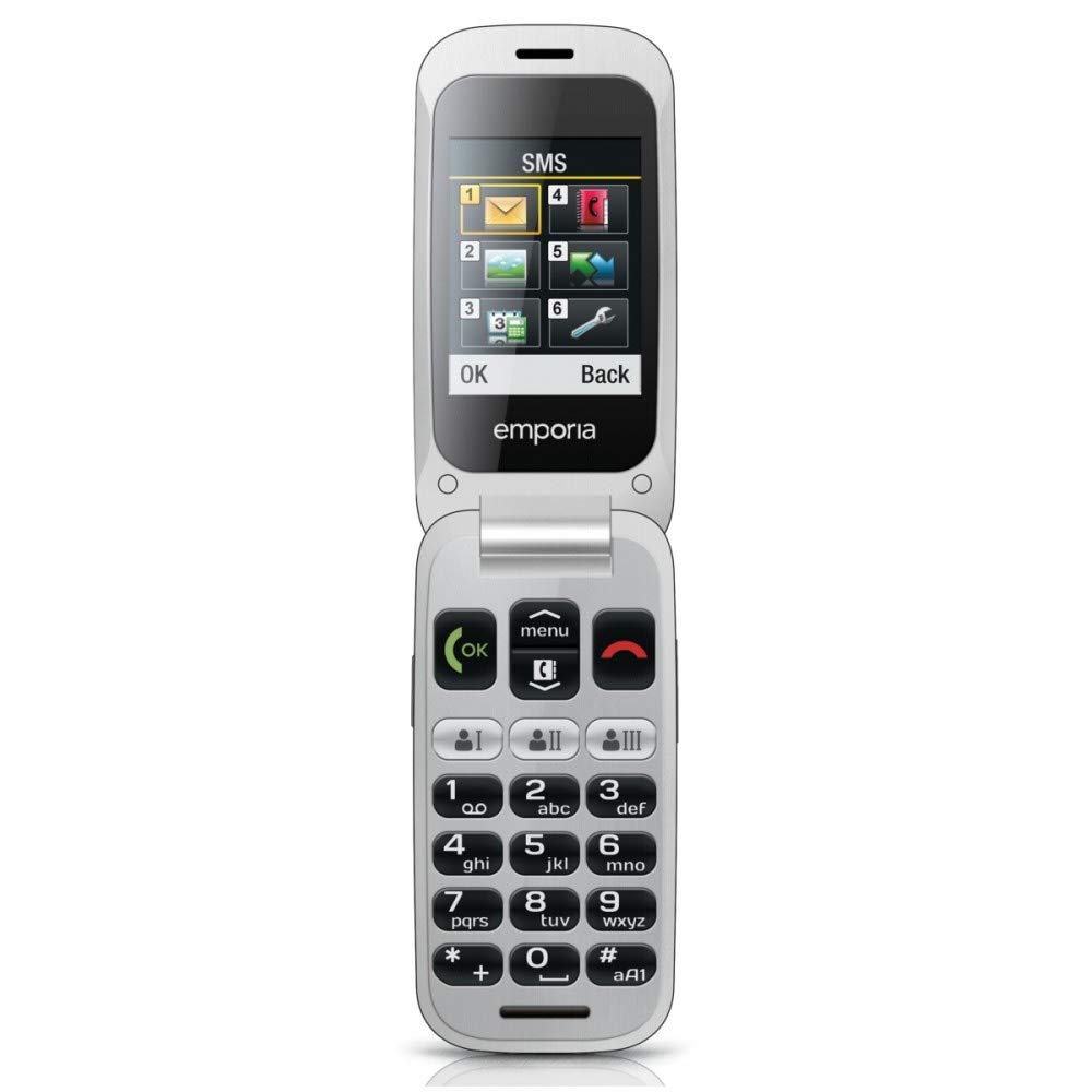 EmporiaOne telefono conchiglia grigio tasti grandi SOS