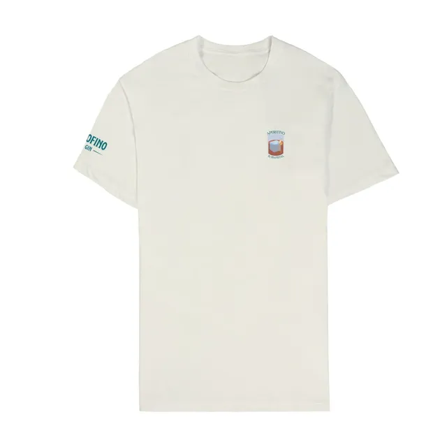 Portofino T-Shirt Aperitivo in Piazzetta cotone organico bianca