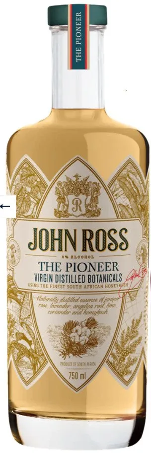 John Ross Pioneer gin analcolico 0% bottiglia ginepro