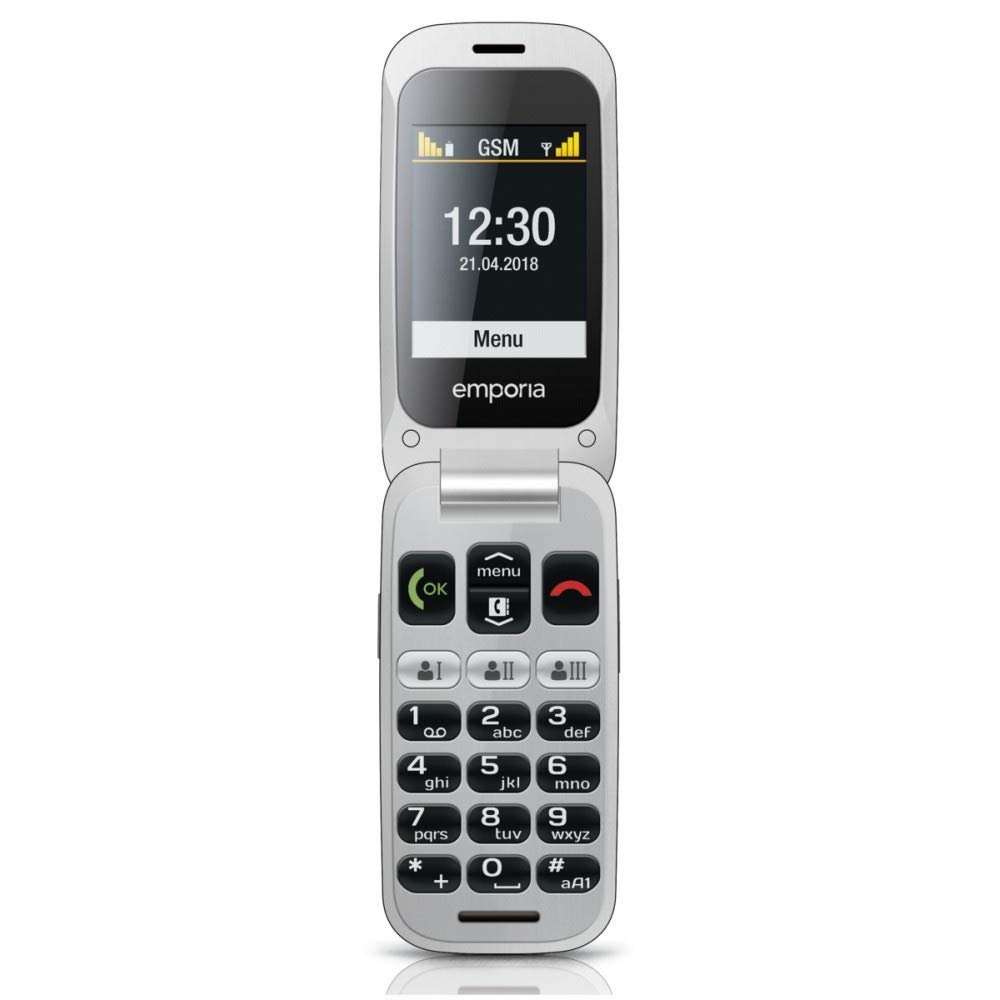EmporiaOne telefono conchiglia grigio tasti grandi SOS