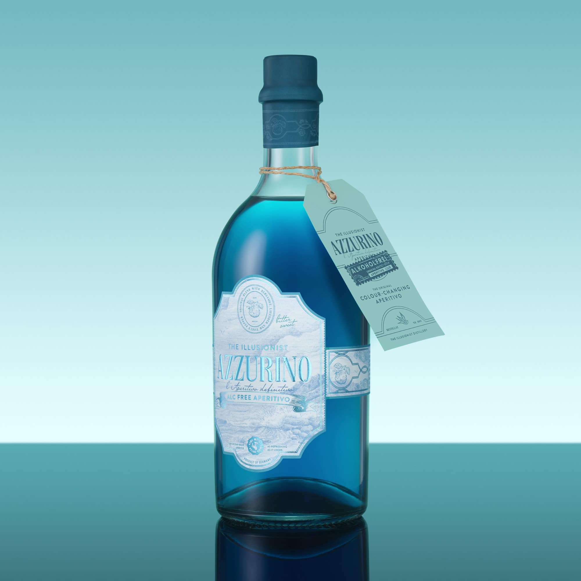 The Illusionist Azzurino aperitivo analcolico 6x70cl + 6 calici