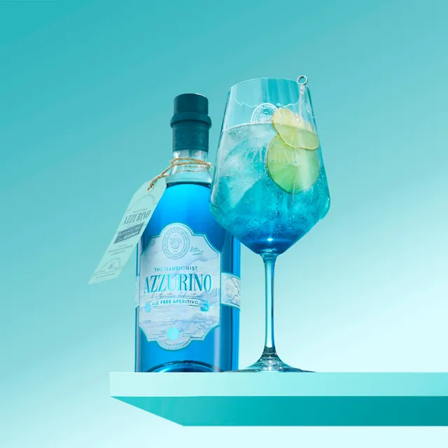 The Illusionist Azzurino aperitivo analcolico 6x70cl + 6 calici
