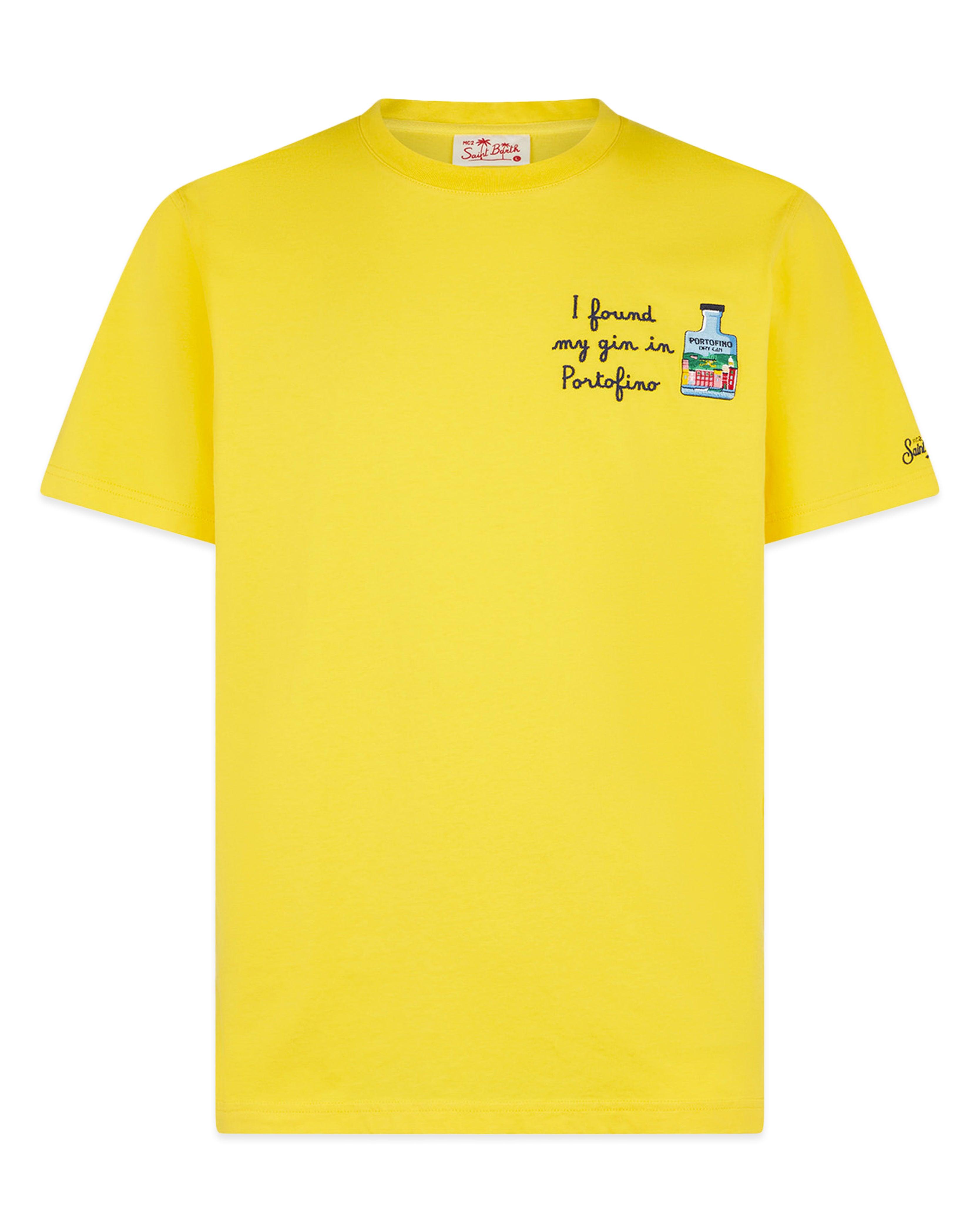 Portofino Gin Lifestyle T-Shirt Cotone Gialla Ricamata