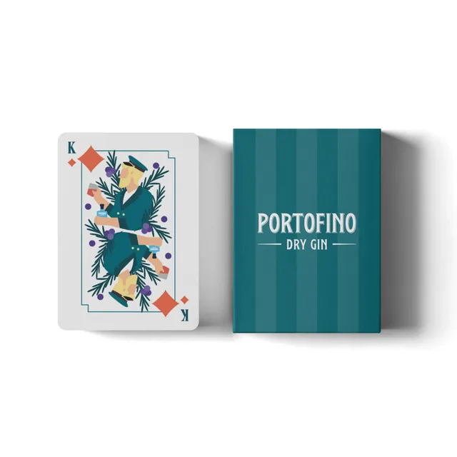 Portofino set 2 mazzi carte da gioco illustrate per burraco
