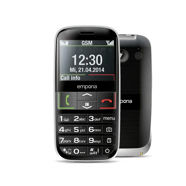 Emporia Euphoria Telefono per Anziani Nero con Tasto SOS